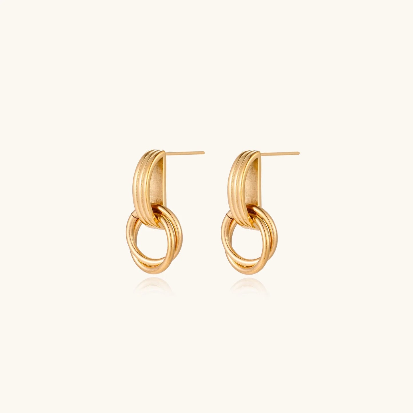 Elegante øredobber i 18K Gull forgylt rustfritt stål | Linear Loop Drops