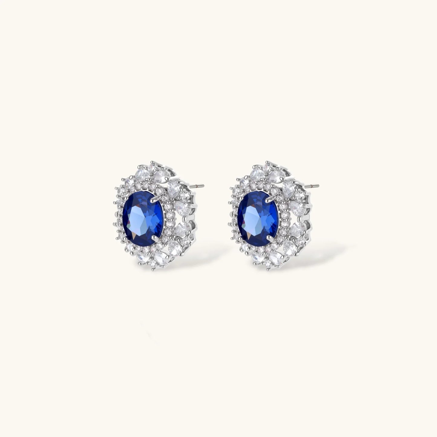 Royal Sapphire Halo Set | Eco- Friendly jewelry