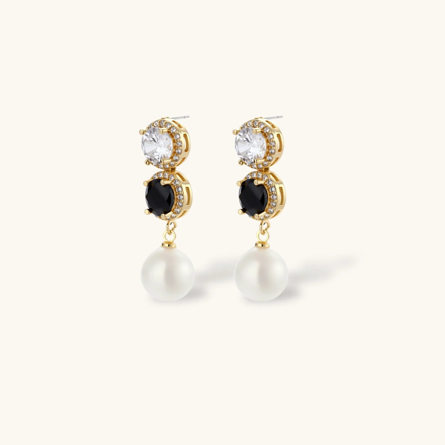 Noir Luxe Smykkesett i 14 K gullbelegg med zirkonia - eco-messing - Hudvennlig komfort