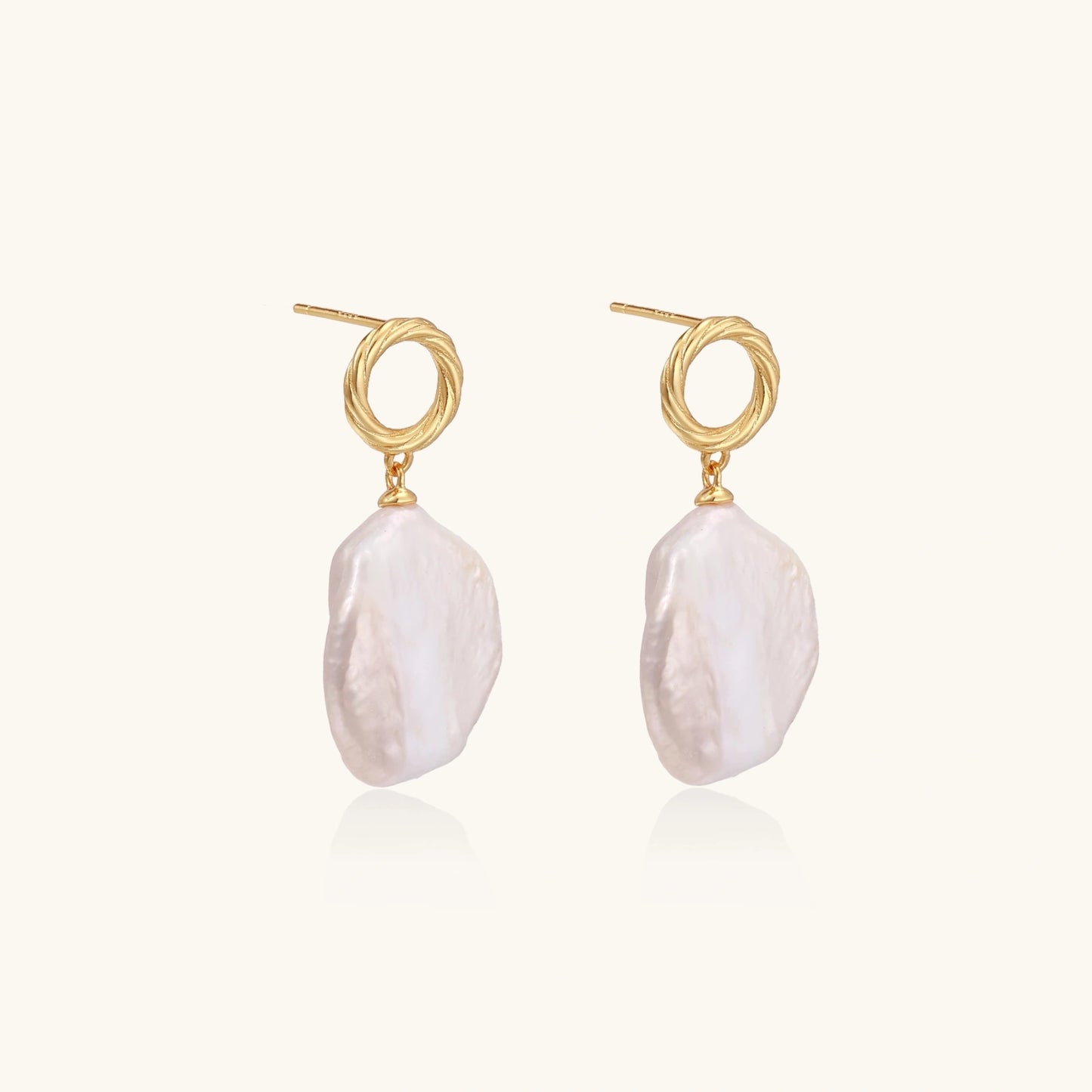 Pearl Glow Drop Earrings 18K Gold Vermeil - Baroque Pearl