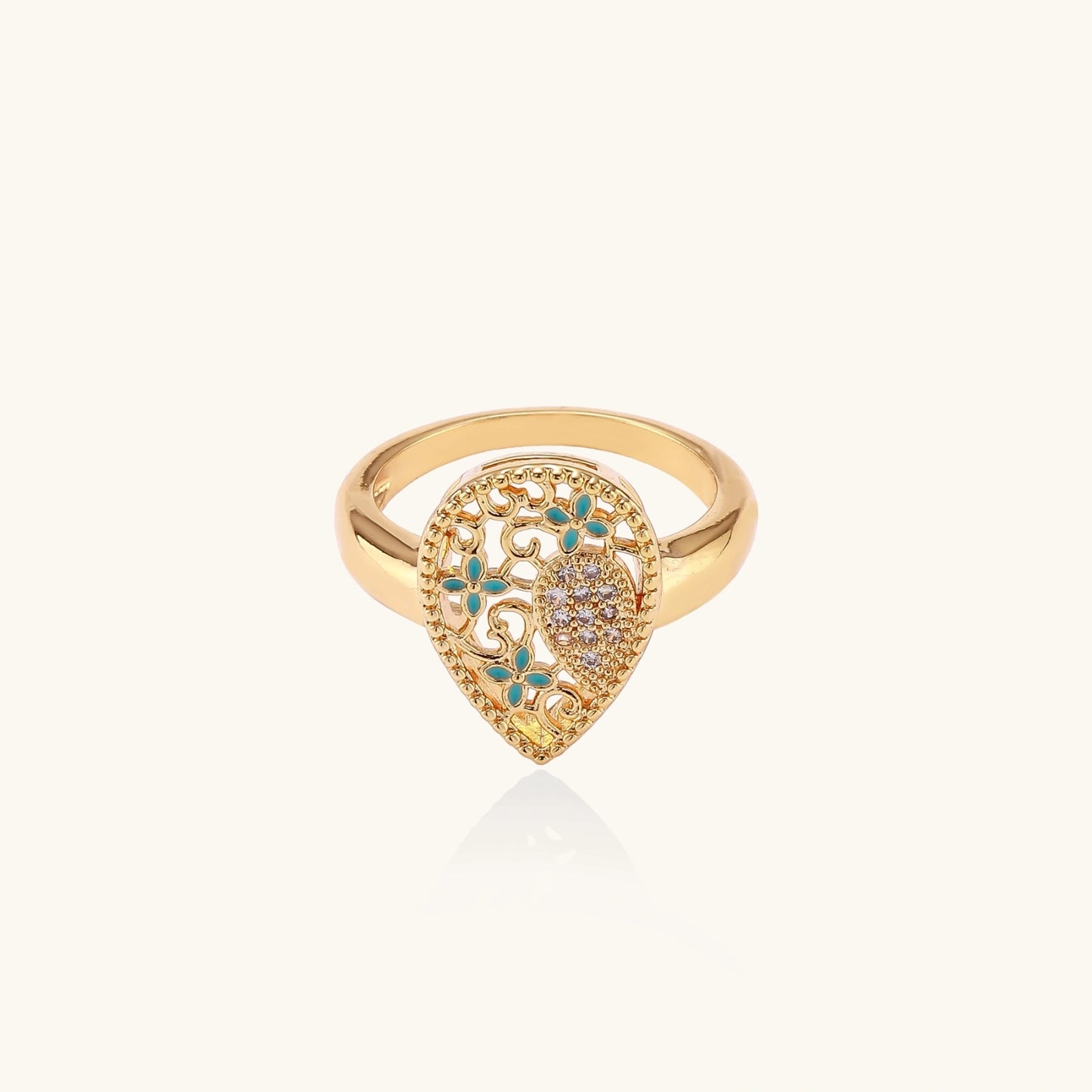 Enchanted Heart Ring | 18K Gold Plated Eco Brass
