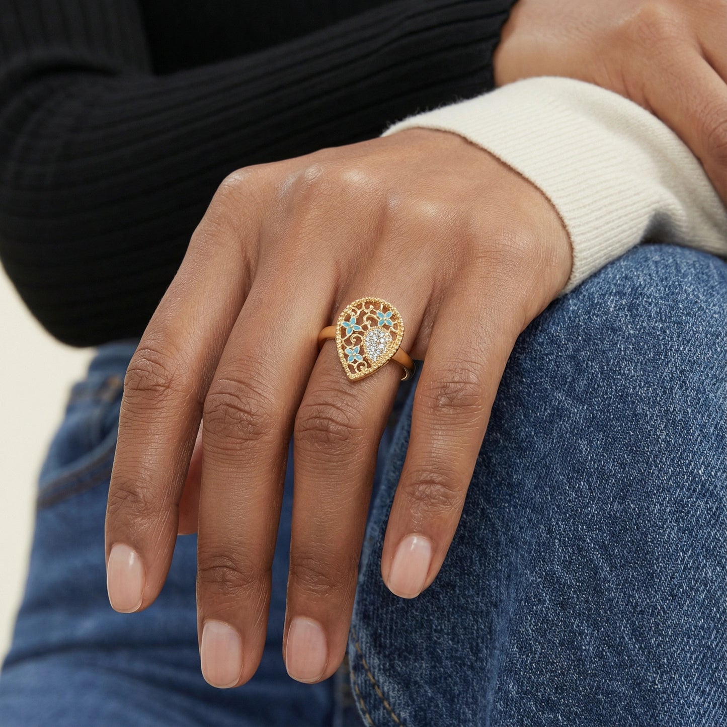 Enchanted Heart Ring | 18K Gold Plated Eco Brass