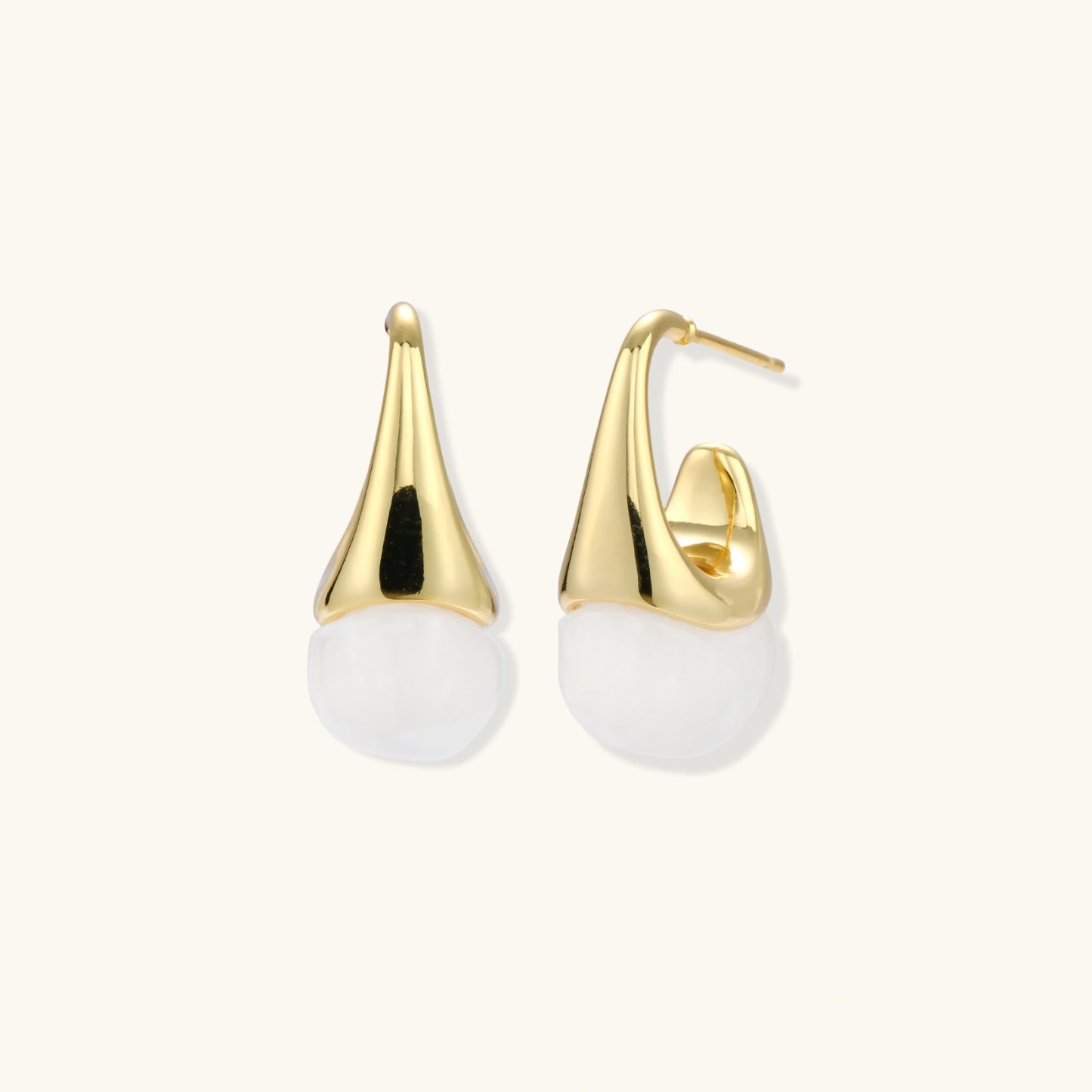 Sculptural Cone Hoops - 18K gullforgylt eco-brass