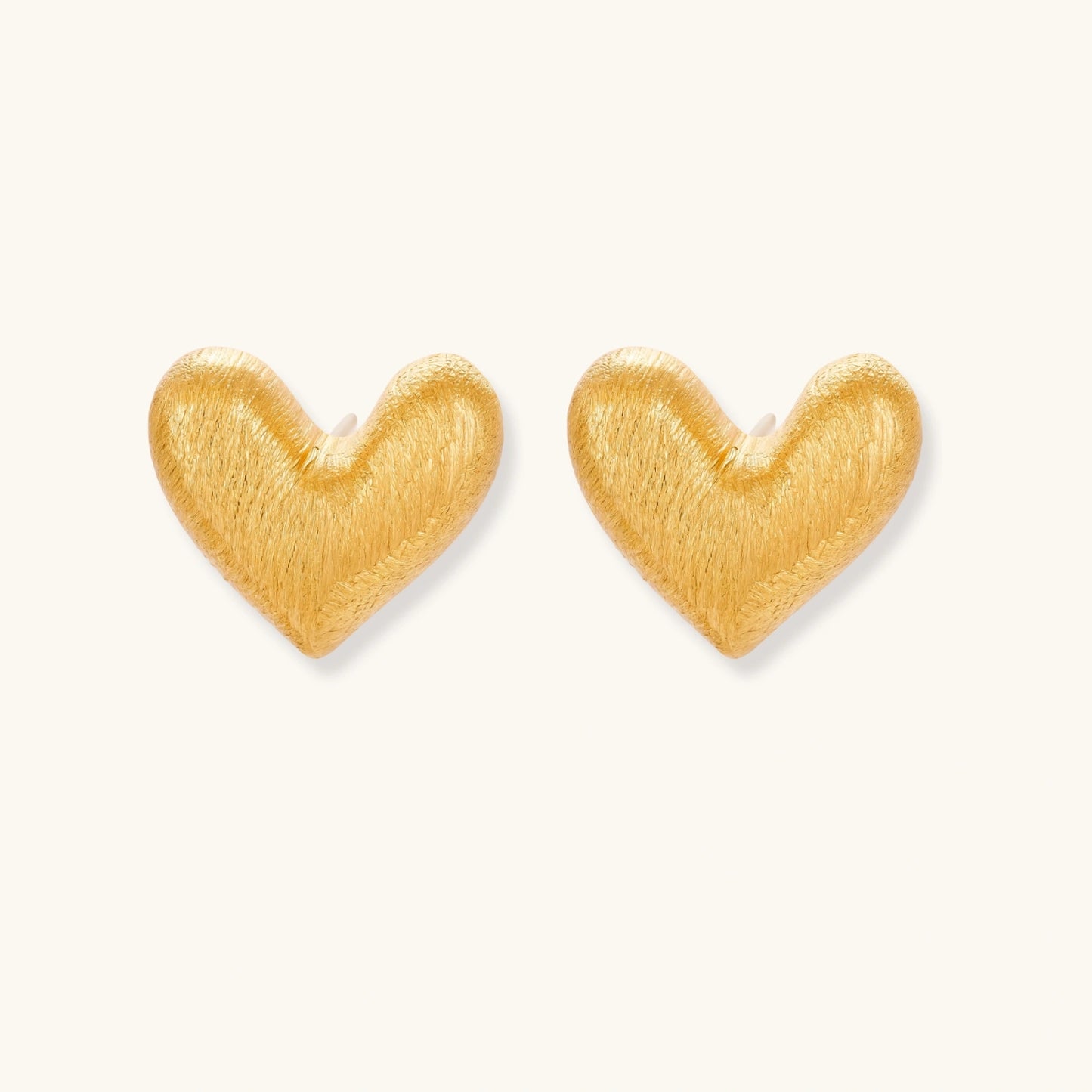 Brushed Heart Studs