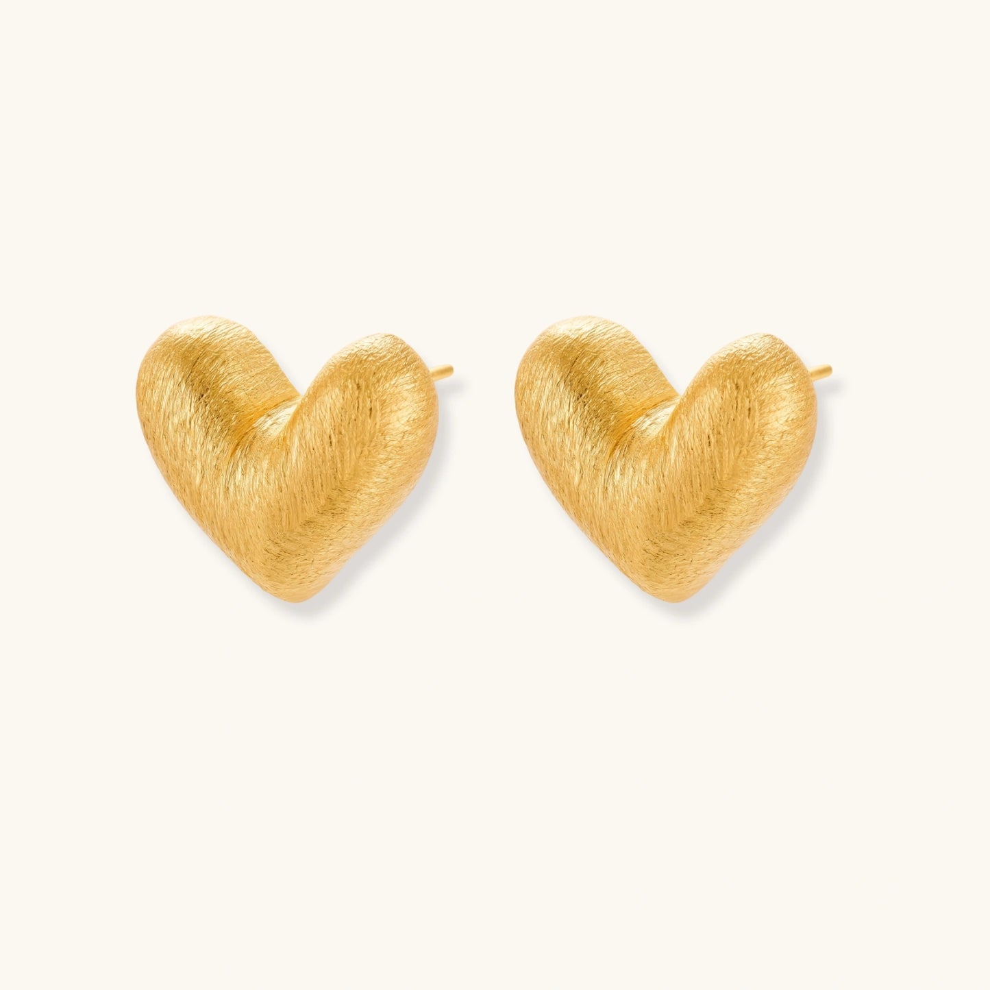 Brushed Heart Studs