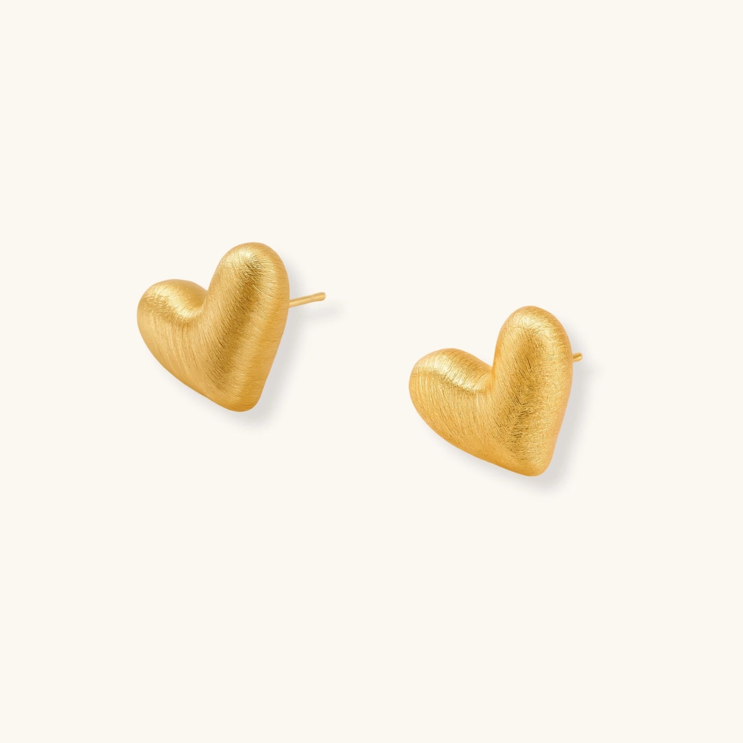 Brushed Heart Studs