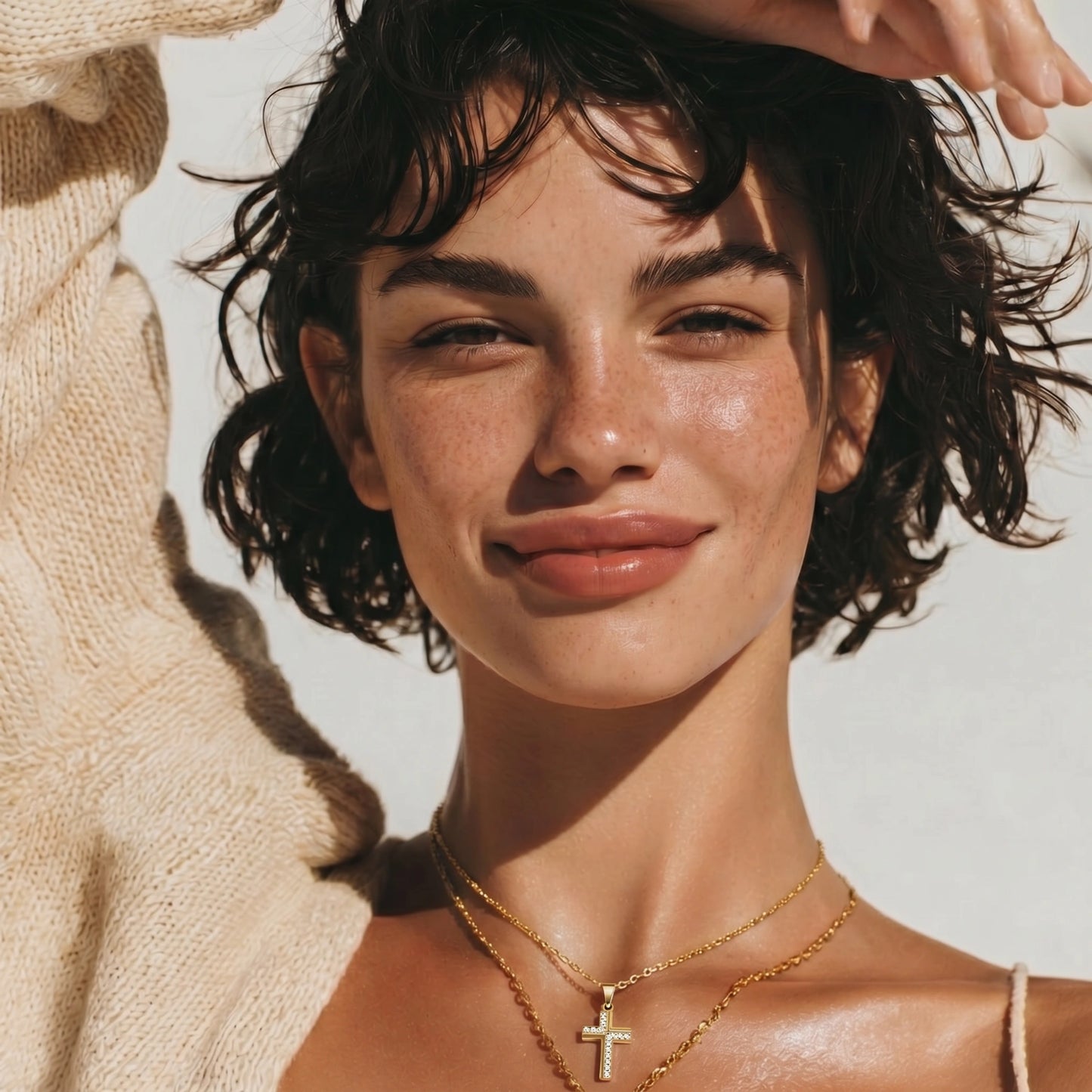 Divine Cross Necklace | 14 K Gold plated stainless steel