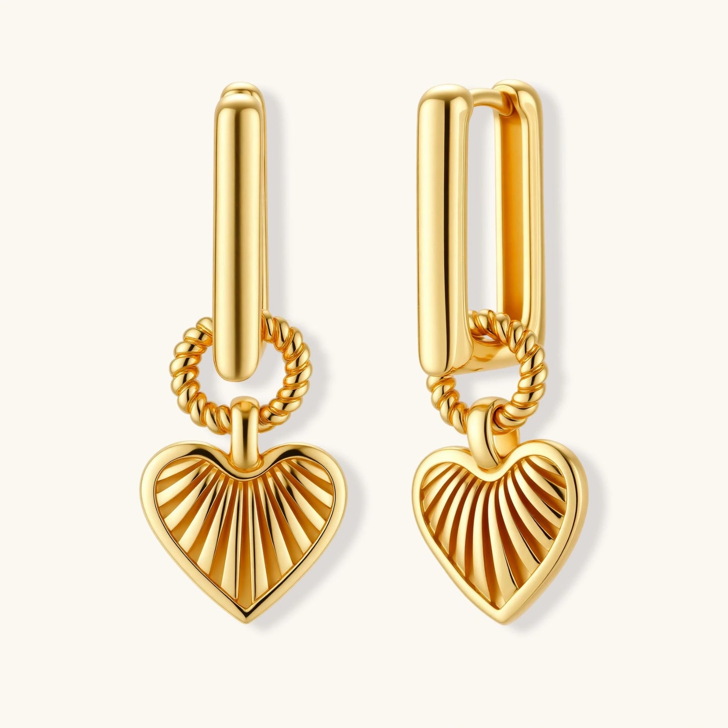 Sunburst Heart Huggie Earrings-Platinum Plated 925 Sterling Silver