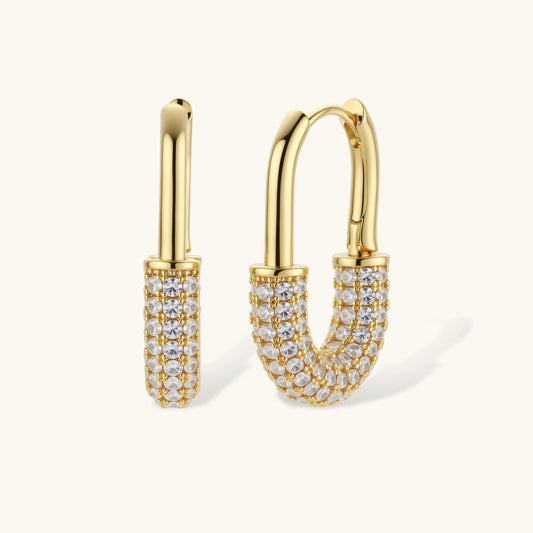 Golden Glow Huggie Hoops | 14 K Gold plated Eco-brass & Zirconia