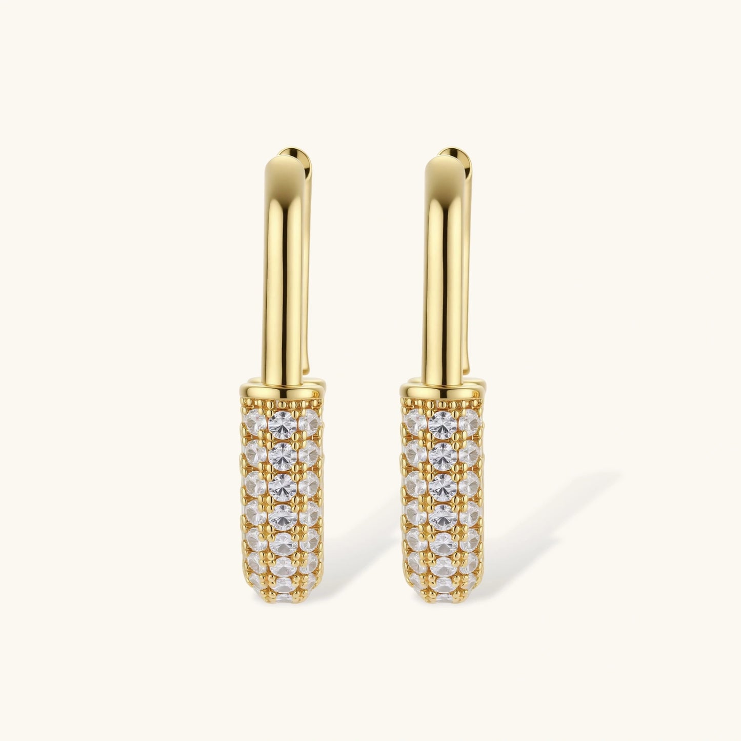Golden Glow Huggie Hoops | 14 K Gold plated Eco-brass & Zirconia