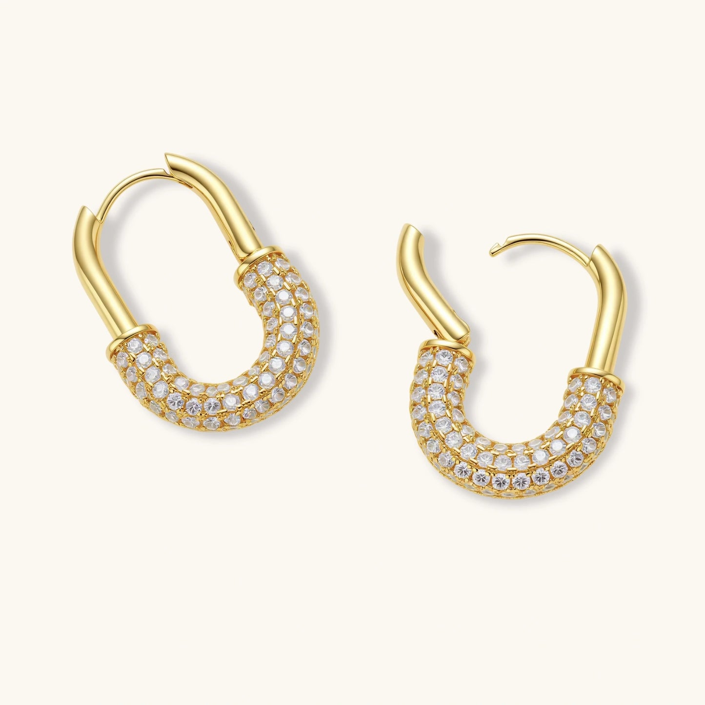 Golden Glow Huggie Hoops | 14 K Gold plated Eco-brass & Zirconia