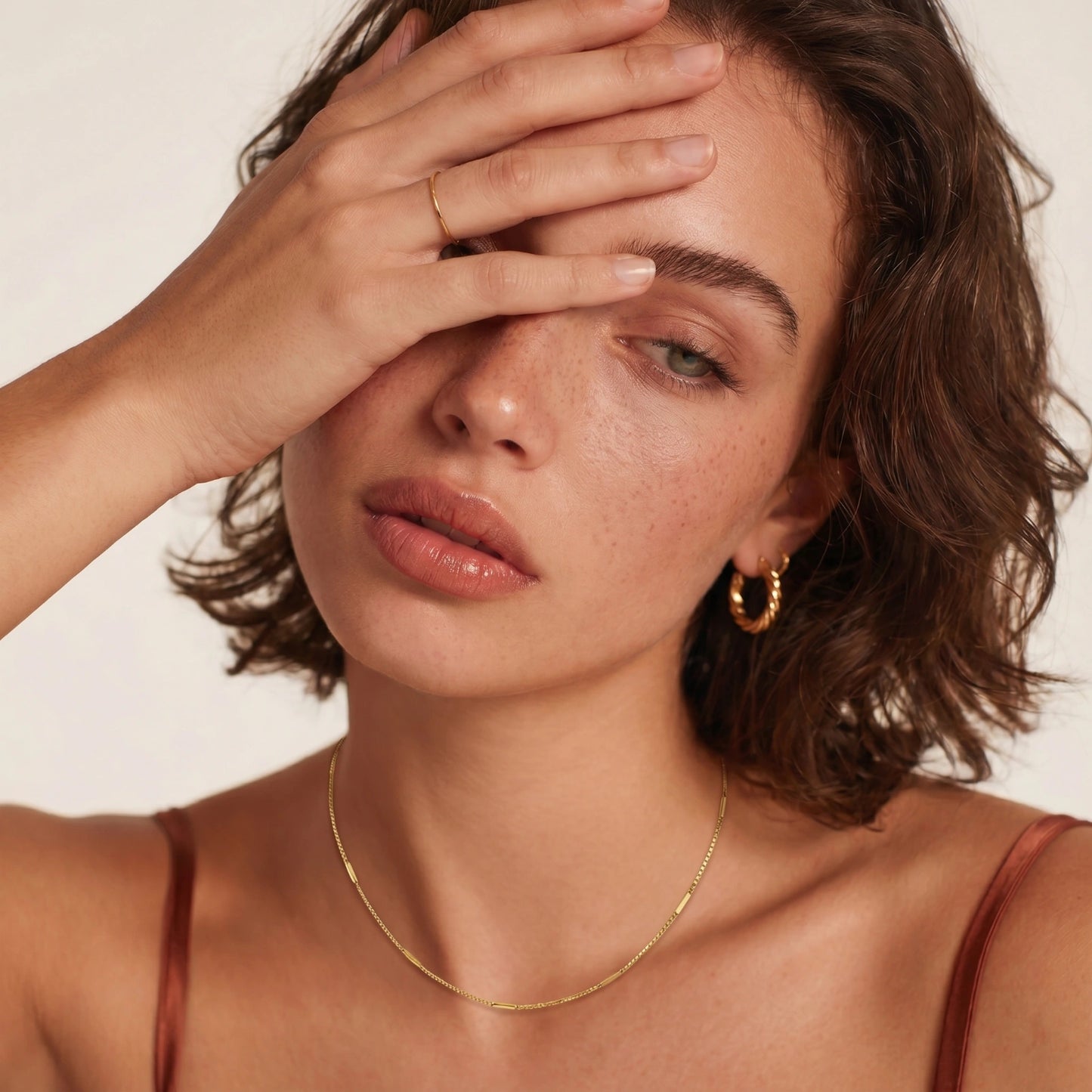 Golden Minimalist Chain in Platinum-Plated 925 Sterling Silver | adjustable