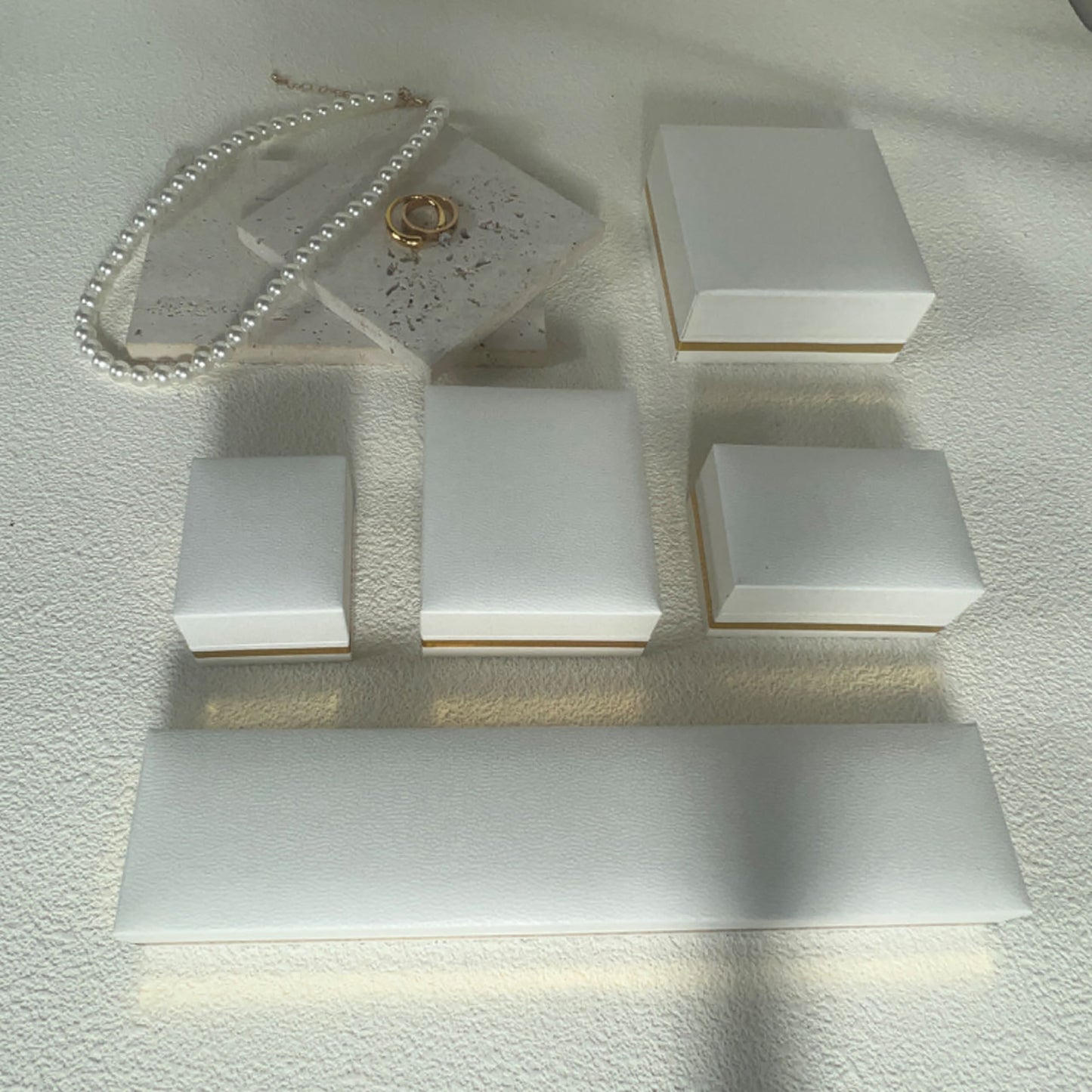 White leather jewelry box